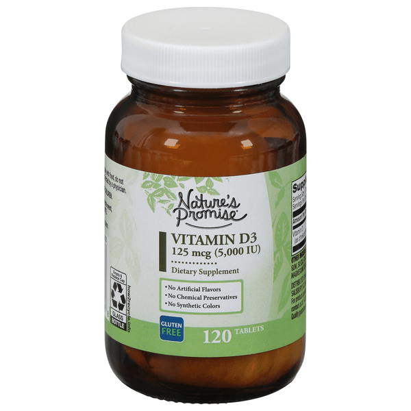 Save on Nature's Promise Vitamin D3 5000 IU Dietary Supplement Tablets