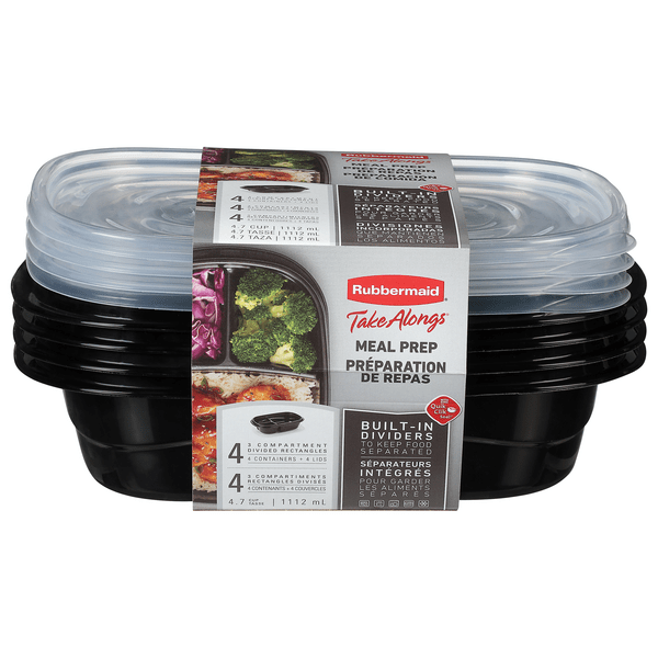 Save on Rubbermaid Take Alongs Containers & Lids with Built in Dividers 4.7 Cup Order Online