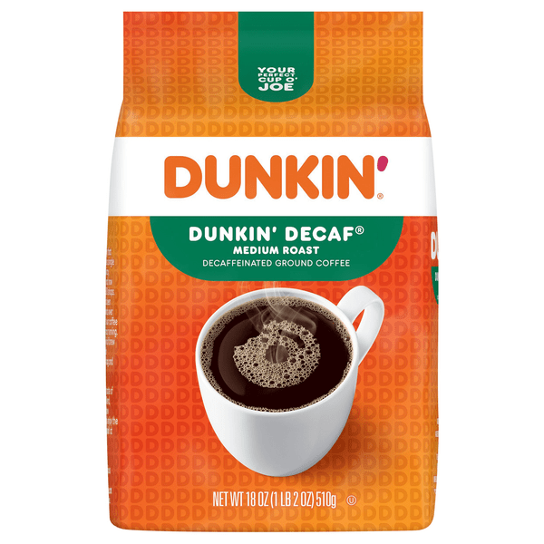 Save on Dunkin' Decaf Medium Roast Coffee Decaffeinated (Ground) Order
