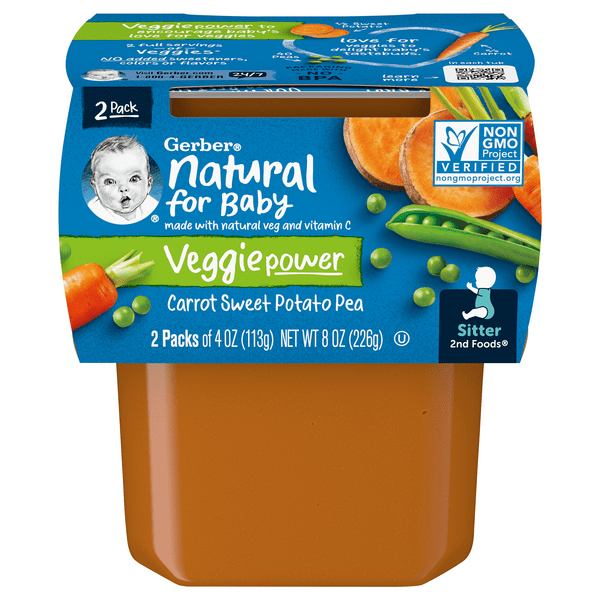 Save on Gerber Natural Stage 2 Baby Food Carrot Sweet Potato Pea 2 ct