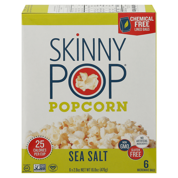 Save on SkinnyPop Microwave Popcorn Sea Salt Gluten Free 6 ct Order