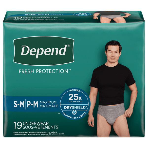 Save on Depend Men's Fresh Protection Incontinence Underwear Maximum