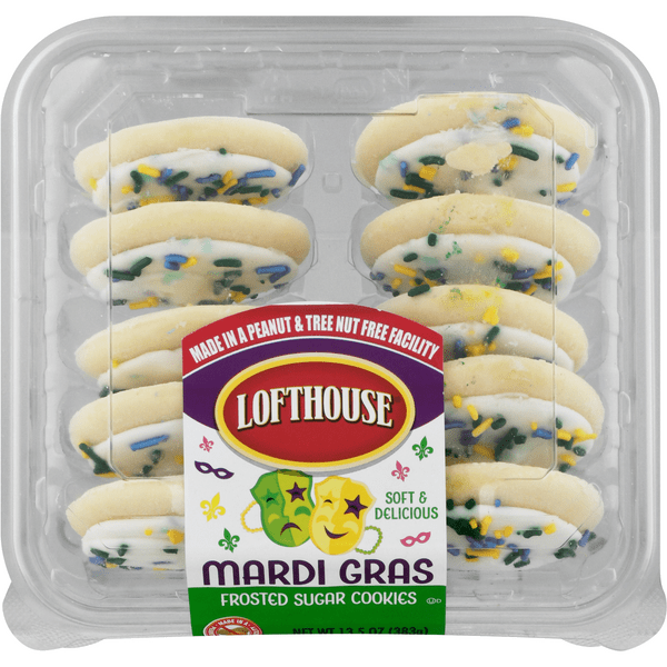 Save on Lofthouse Mardi Gras Frosted Sugar Cookies 10 ct Order Online