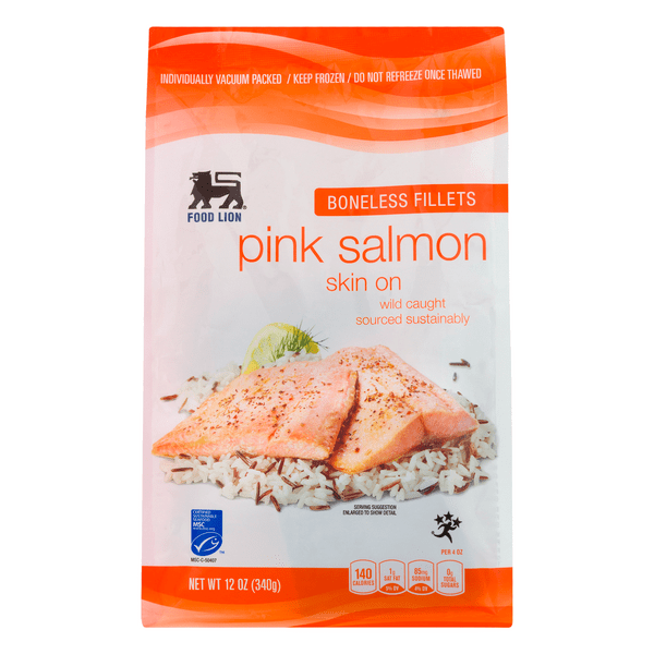 Save on Food Lion Pink Salmon Fillets Skin On Boneless Order Online