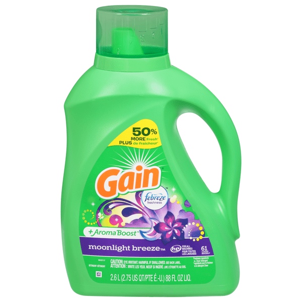 Save on Gain +Aroma Boost Moonlight Breeze Liquid Laundry Detergent