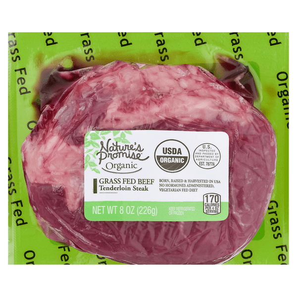 Save on Nature's Promise Organic Beef Tenderloin Filet Steak Grassfed
