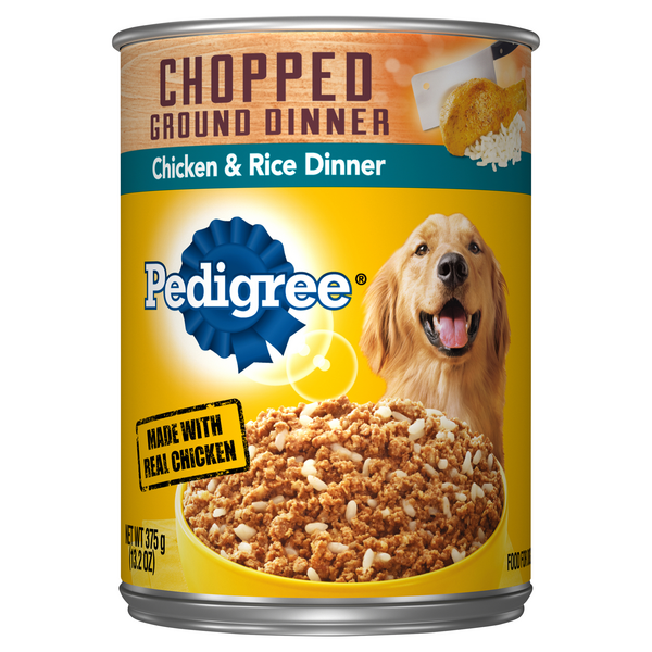 Save on Pedigree Chopped Ground Dinner Wet Dog Food Chicken & Rice