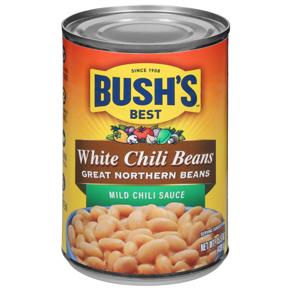 Save on Bush's Best White Chili Beans Great Northern in Mild Chili