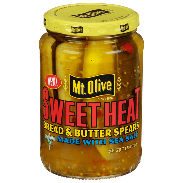 Save on Mt. Olive Bread & Butter Pickles Sweet Heat made with Sea Salt
