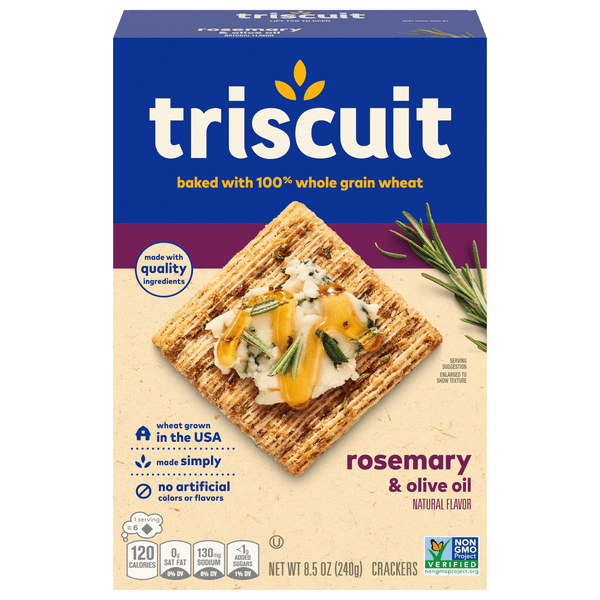 Save on Nabisco Triscuit Baked Whole Grain Wheat Crackers Rosemary