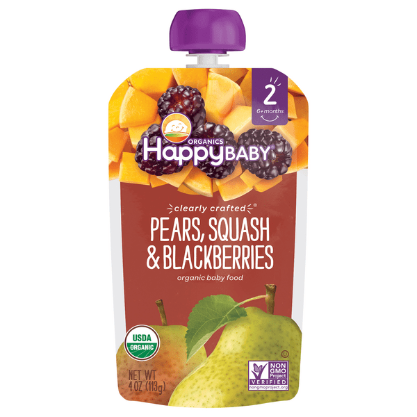 Save on Happy Baby Organics 2 Baby Food Pears Squash & Blackberries