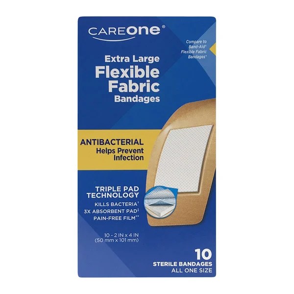 Save on CareOne Extra Large Flexible Fabric Antibacterial Bandages Order Online Delivery Giant