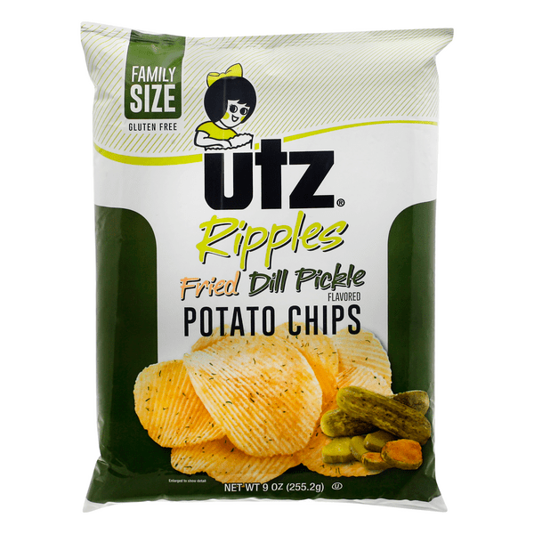 Bad For You Utz' Ripples Fried Dill Pickle Potato Chips, 59 OFF