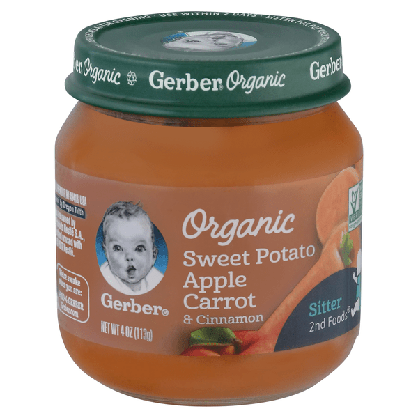 Save on Gerber Stage 2 Baby Food Sweet Potato Apple Carrot & Cinnamon Organic Order Online