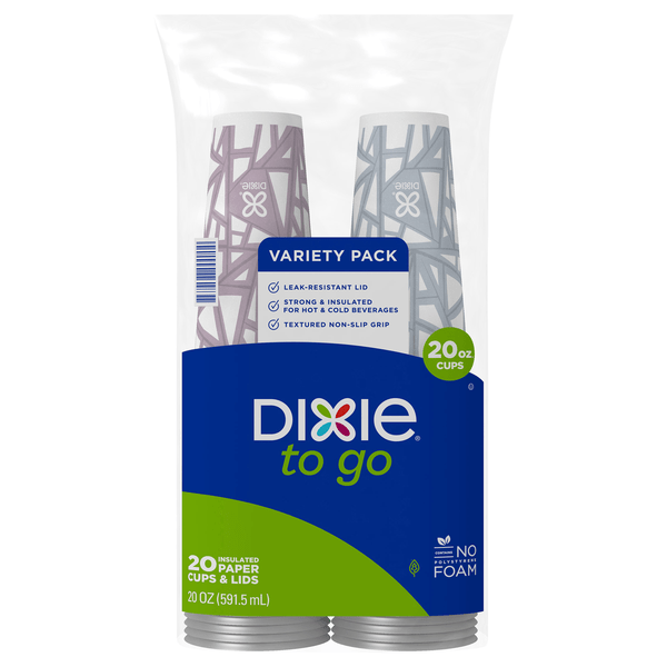Save on Dixie To Go Variety Pack Insulated Paper Cups & Lids 20 oz