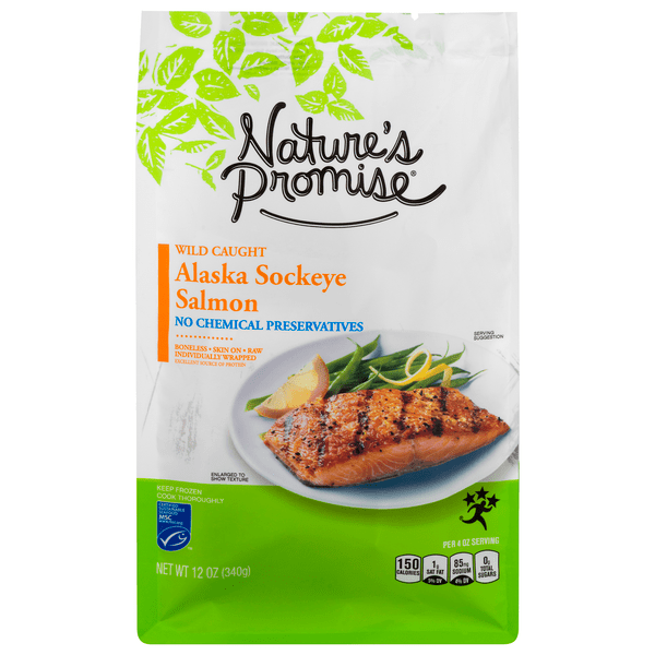 Save on Nature's Promise Wild Caught Alaskan Sockeye Salmon Frozen