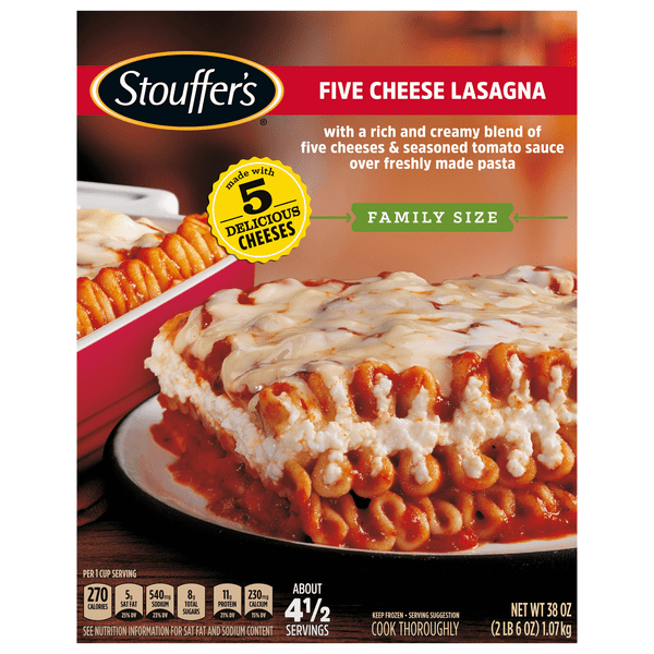 Save on Stouffer's Cheese Lovers Lasagna Family Size Frozen Meal Order