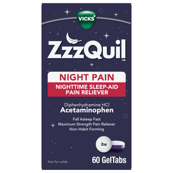 Save on Vicks ZzzQuil Night Pain SleepAid Pain Reliever GelTabs Order