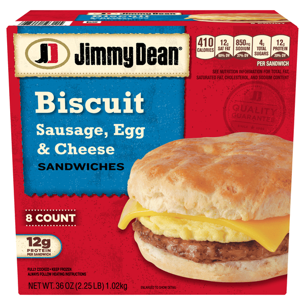 Save on Jimmy Dean Sausage Egg & Cheese Biscuit Sandwiches 8 ct Order