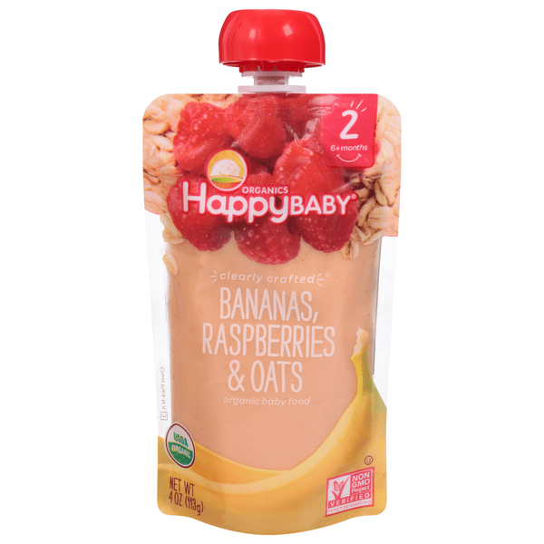 Save on Happy Baby Organics Stage 2 Baby Food Bananas Raspberries