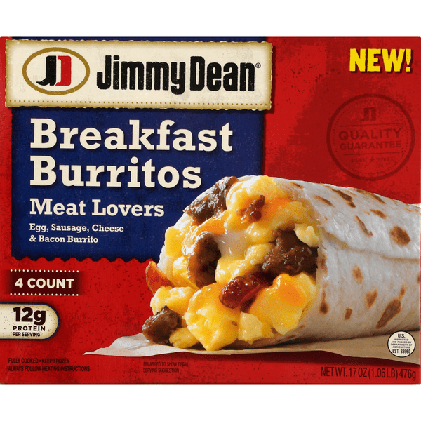 Save on Jimmy Dean Breakfast Burritos Meat Lovers 4 ct Order Online