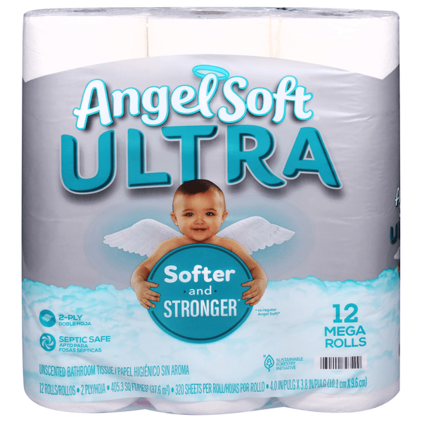Save on Angel Soft Ultra Mega Rolls 2Ply Toilet Paper Unscented Order Online Delivery GIANT