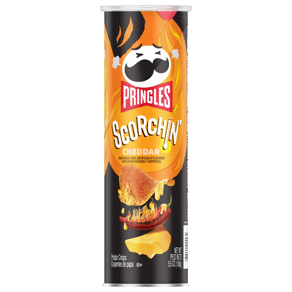 Save on Pringles Potato Crisps Chips Scorchin' Cheddar Order Online