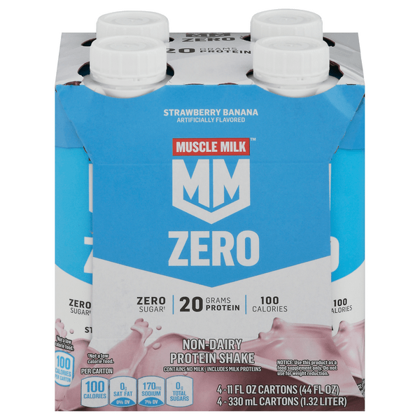 Save on Muscle Milk Zero Sugar NonDairy Strawberry Banana Protein Shake 4 pk Order Online