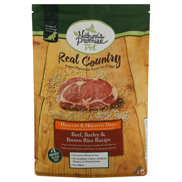 Save on Nature's Promise Real Country Dog Food Beef Barley & Brown Rice