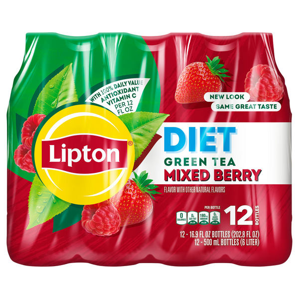Save on Lipton Diet Green Tea Mixed Berry 12 pk Order Online Delivery