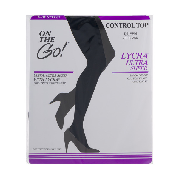 Save on On The GO! Lycra Ultra Sheer Control Top Queen Jet Black Order