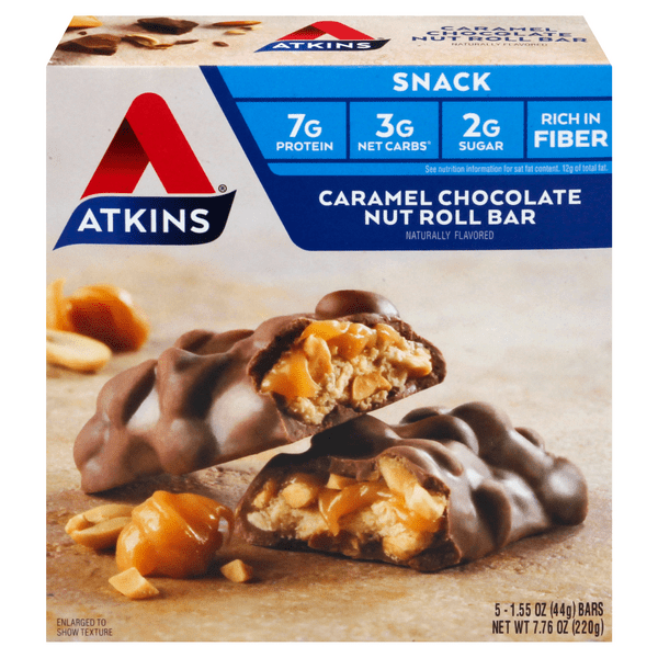 Save on Atkins Snack Caramel Chocolate Nut Roll Bar Low Carb 5 ct