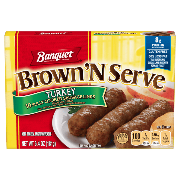Save on Banquet Brown 'N Serve Turkey Breakfast Sausage Links 10 ct