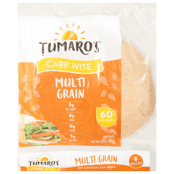 Save on Tumaro's Carb Wise Multigrain Wraps 8 ct Order Online