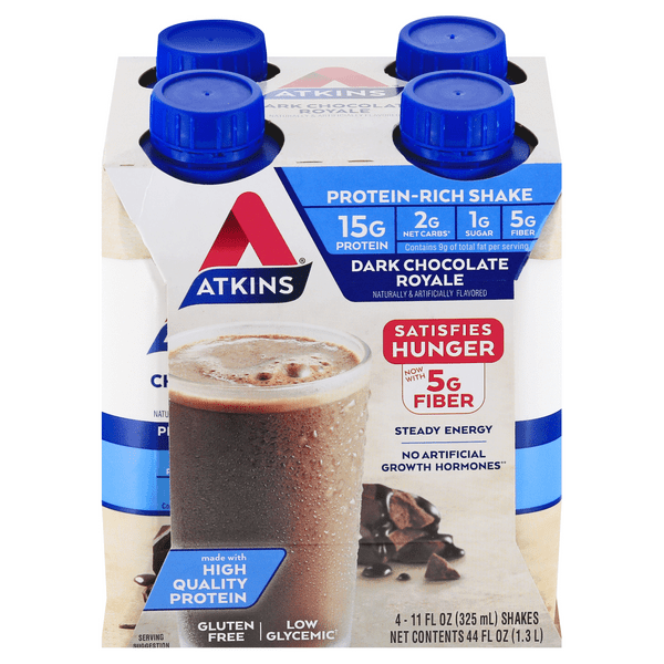 Save on Atkins Protein Shake Dark Chocolate Royale Low Carb 4 pk