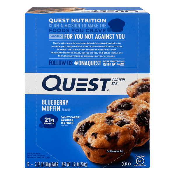Save on Quest High Protein Bar Blueberry Muffin Low Carb Keto 12 ct