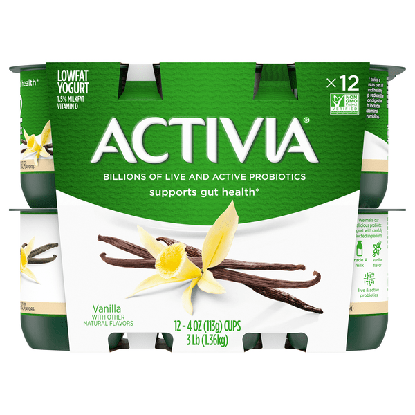 Save on Activia Low Fat Vanilla Probiotic Yogurt Cups 12 ct Order Online Delivery Giant