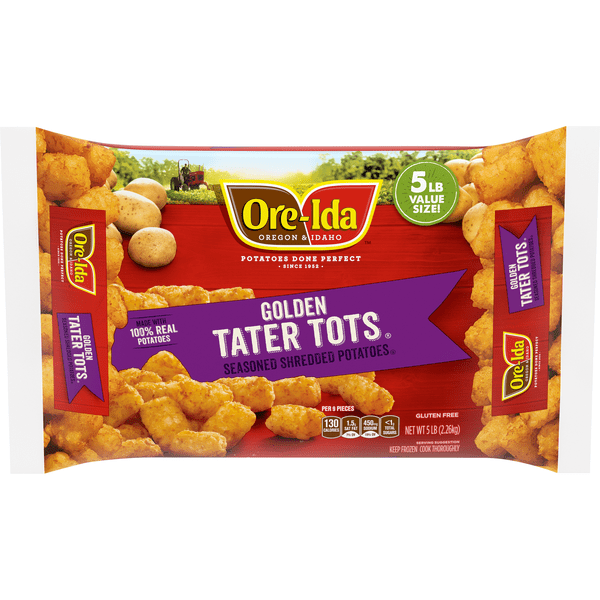 Save on OreIda Golden Tater Tots Seasoned Shredded Potatoes Value Size