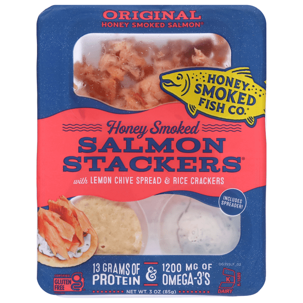 Save on Honey Smoked Fish Co. Honey Smoked Salmon Stackers Original