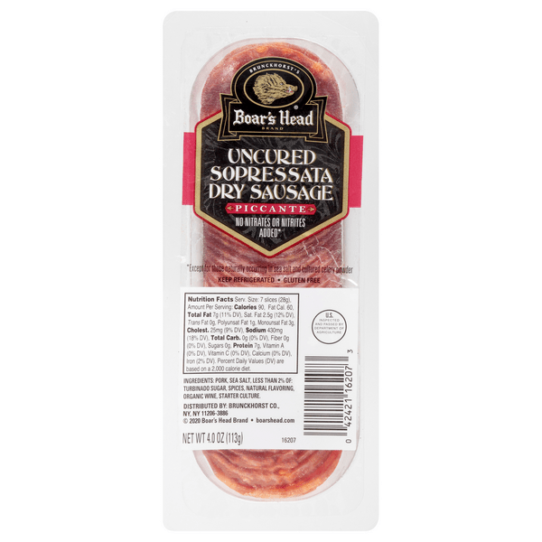 Save on Boar's Head Sopressata Dry Sausage Piccante Sliced Order Online