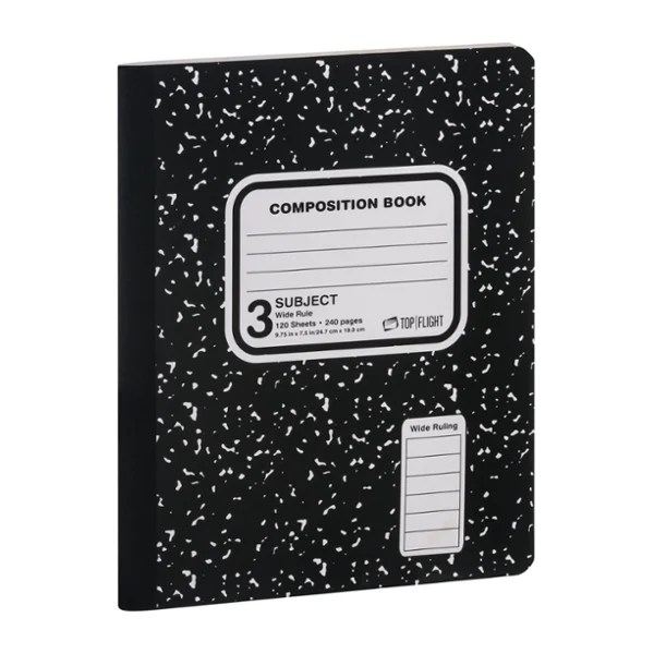 Save on Top Flight Composition Book Wide Ruled Black Marble 120 Sheets Order Online Delivery