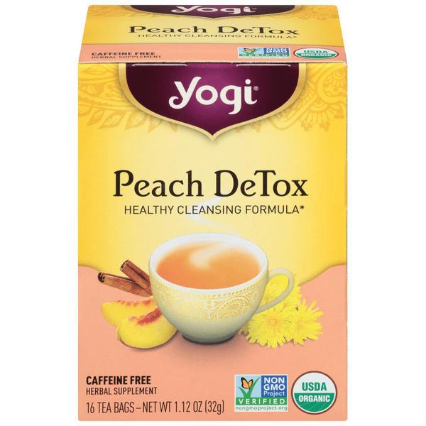 Save on Yogi Peach DeTox Herbal Tea Bags Caffeine Free Organic Order