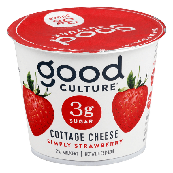 Save on Good Culture Cottage Cheese Simply Strawberry 3g Sugar 2