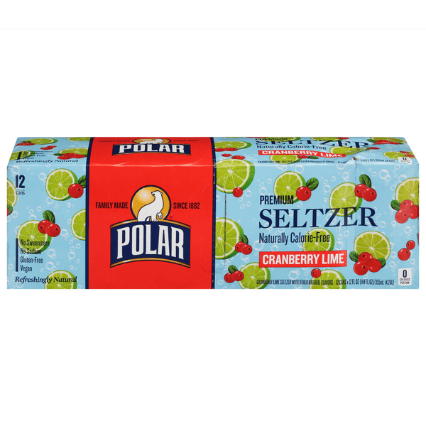 Save on Polar Seltzer Water Cranberry Lime 100 Natural 12 pk Order