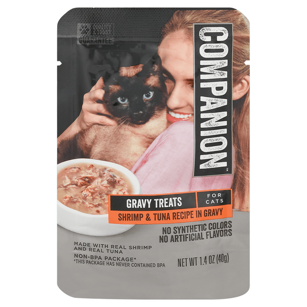Save on Companion Gravy Treats for Cats Shrimp & Tuna Recipe Order