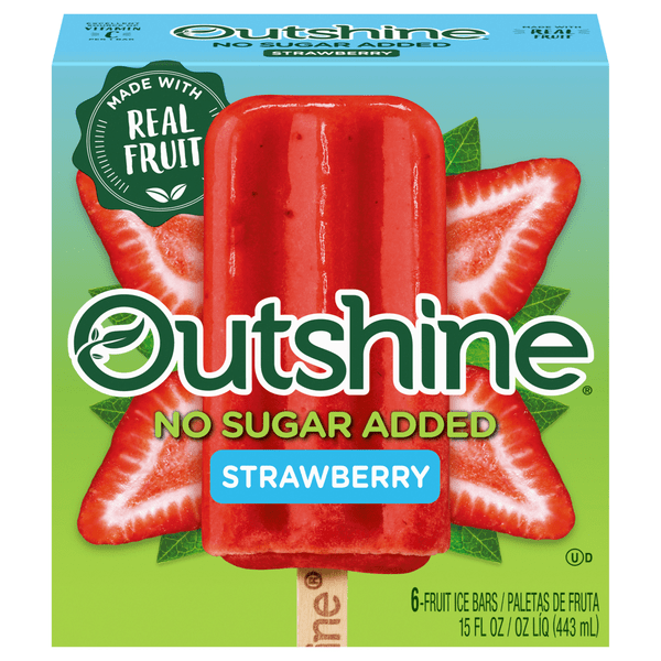 Save on Outshine No Sugar Added Strawberry Fruit Ice Bars 6 ct Order