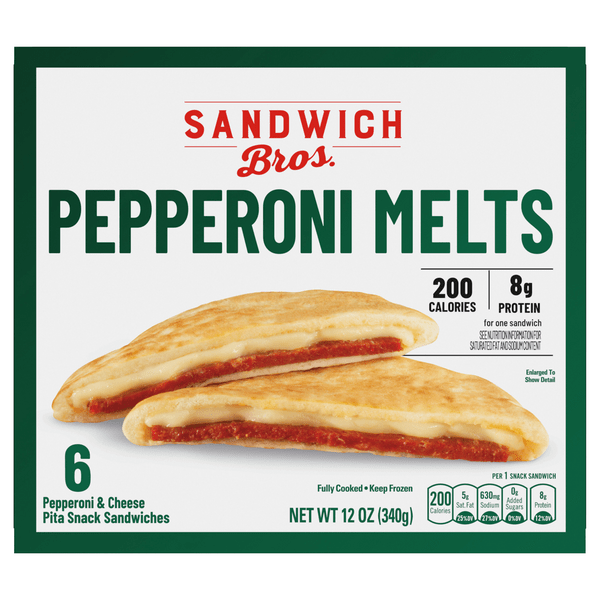 Save on Sandwich Bros. Pepperoni Melts Pita Snack Sandwiches 6 ct