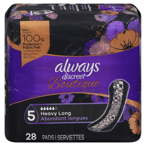 Save on Always Discreet Boutique Incontinence Pads Size 5 Heavy Long