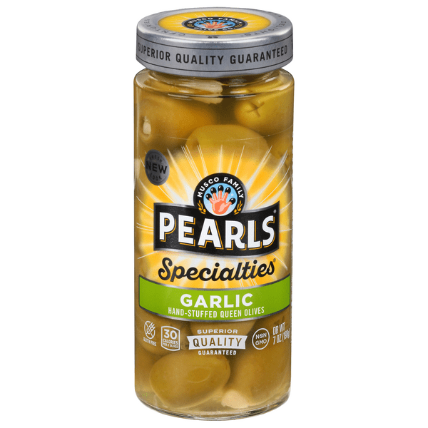 Save on Pearls Specialties Garlic Hand Stuffed Queen Olives Order