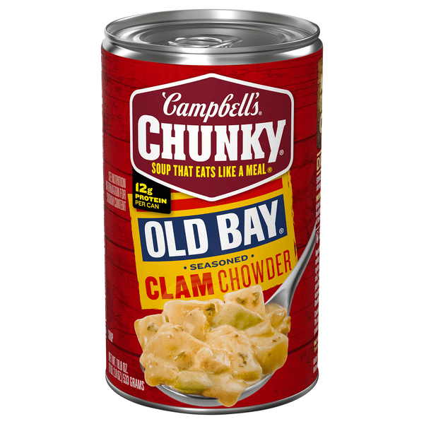 Save on Campbell's Chunky Old Bay Seasoned Clam Chowder Soup Order
